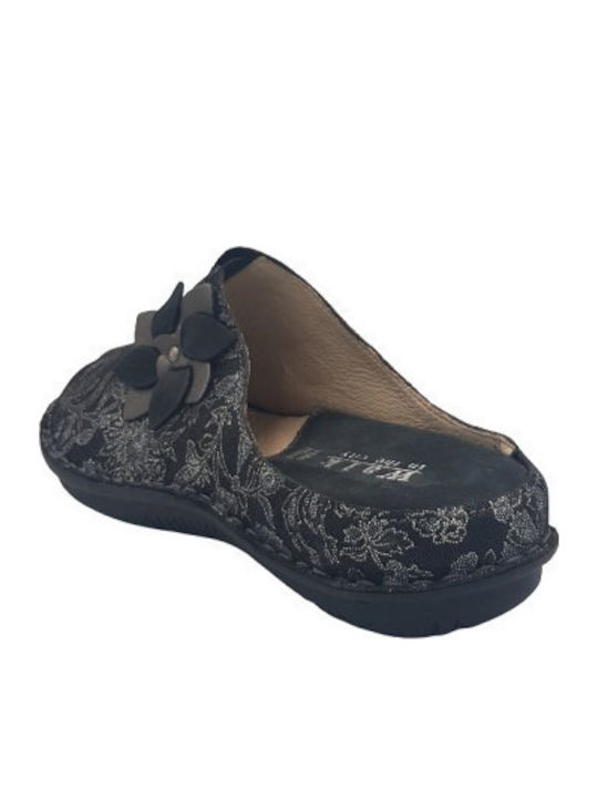 Anatomical Leather Women's Slippers Black