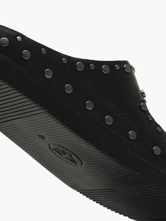 Combo A Leather Women's Flat Sandals Flatforms Black