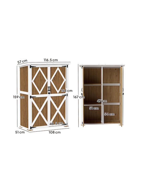 Wooden Garden Shed L1.165xW0.57xH1.67m