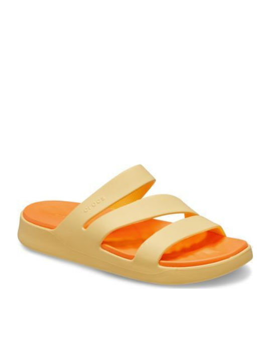 Strappy Flip Flops In Orange Colour