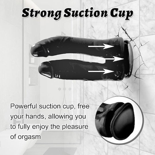 SMD Twisted Twins, Double Ended Realistic, Suction Cup Base, 16-18cm Analdildo Schwarz