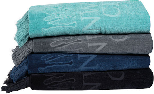 Das Home Beach Towel Cotton Blue with Fringes 70x170cm.