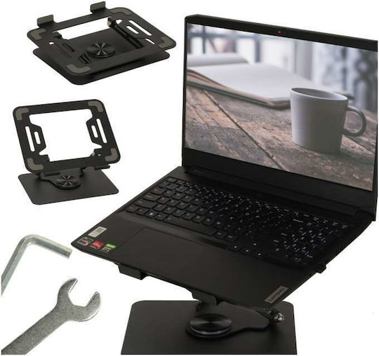 Unitek Stand Pentru Laptop Bază Rotativă 360 De Grade Aluminiu Înălțime Reglabilă Unghi Reglabil Negru 26 Cm X 22.5 Cm WTO-01223