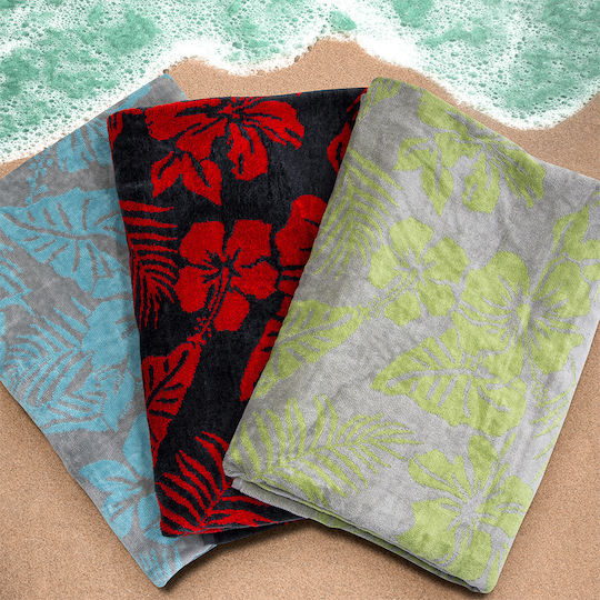 Lino Home Beach Towel Cotton Turquoise 160x86cm.