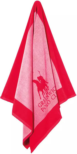 Greenwich Polo Club Πετσέτα Θαλάσσης Βαμβακερή Ροζ 180x90εκ.