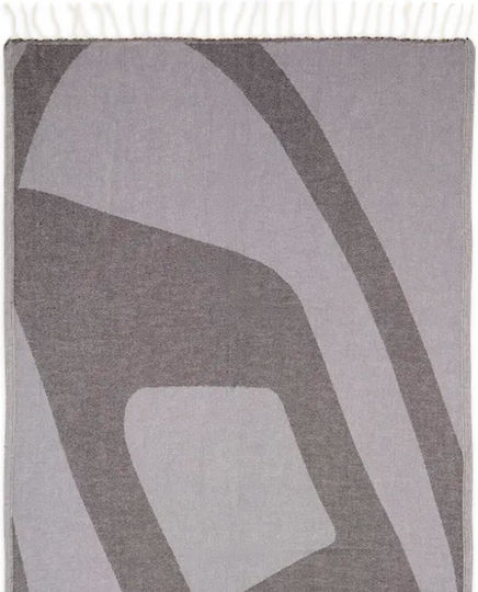 Diesel Beach Towel Cotton Gray with Fringes 180x180cm.