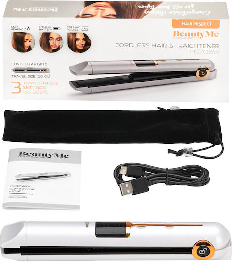 Beautyme Hs706w Πρέσα Μαλλιών με Ατμό και Κεραμικές Πλάκες Ionic