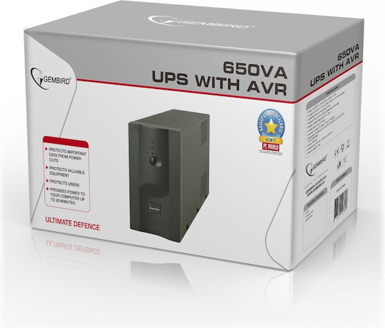 Energenie Unitate UPS-PC-652A Unitate UPS Linie Interactivă 650VA 390W cu 2 Prize IEC