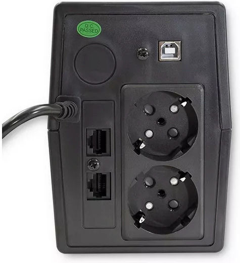 Qoltec 53978 Unitate UPS Linie Interactivă 650VA 360W cu 2 Prize Schuko