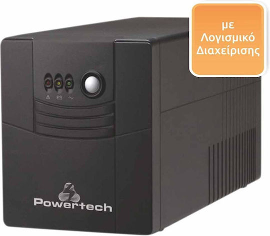 Powertech UPS Line-Interactive 1500VA 900W με 4 Schuko Πρίζες