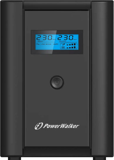 Powerwalker VI 2200 LCD UPS Line-Interactive 2200VA 1200W with 2 Schuko Power Plugs