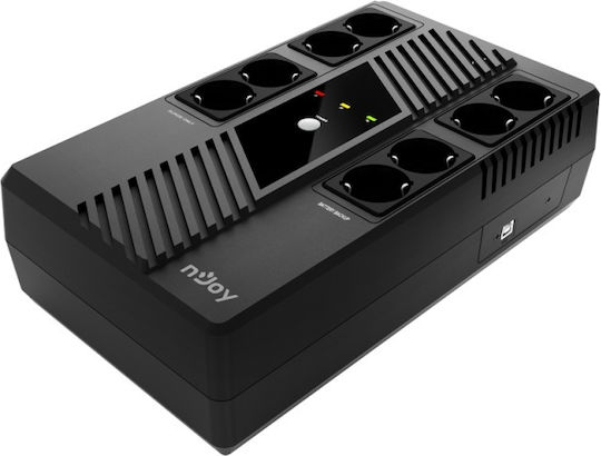 NJOY 600 UPS Linie-interaktiv 600VA 360W mit 8 Schuko Steckdosen