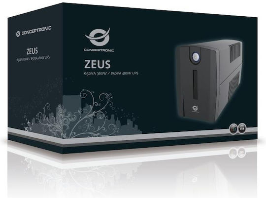 Conceptronic ZEUS02ESP UPS Line-Interactive 850VA 480W cu 2 Schuko Prize
