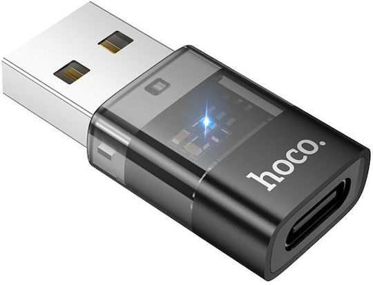 Hoco Adapter Usb A Male To Typ C Female Ua36c Transparent Black 6942007647212