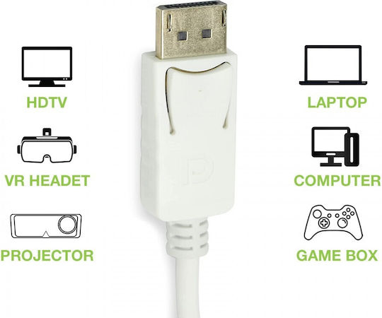 Techly Μετατροπέας DisplayPort male σε HDMI female Λευκό 1τμχ IADAP DP-HDMIFP