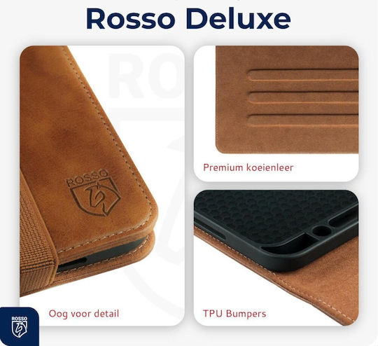 Rosso Deluxe Flip Cover Δερμάτινη Καφέ (iPad Air 13" 2024)