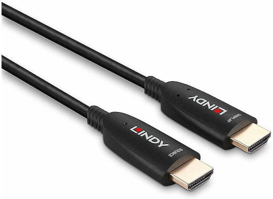Lindy HDMI 2.1 Ultra High Speed 48Gbps 4K 120Hz HDR VRR Cable HDMI male - HDMI male 50m Μαύρο