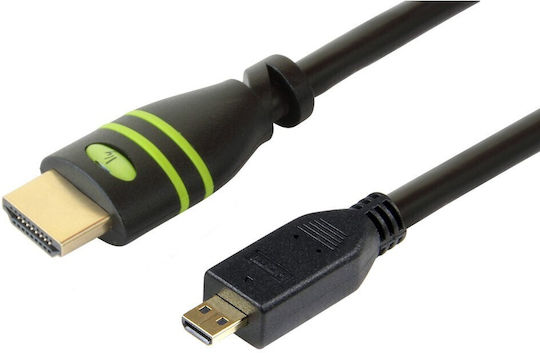 Techly Highspeed HDMI 1.4 High Speed 1080p 120Hz Cable HDMI Male - Micro HDMI Male 5m Black