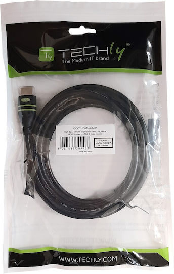 Techly Highspeed HDMI 1.4 High Speed 1080p 120Hz Cable HDMI Male - Micro HDMI Male 5m Black