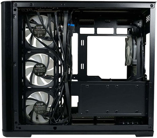 LC-Power Gaming 8001B Pro-Storm Light Midi Tower Κουτί Υπολογιστή με Πλαϊνό Παράθυρο και RGB Φωτισμό Μαύρο