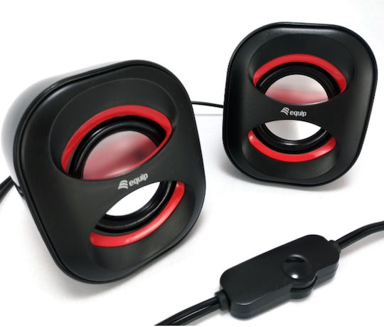 Equip Mini USB Speaker Ηχεία Υπολογιστή 2.0 με Ισχύ 3W Κόκκινα