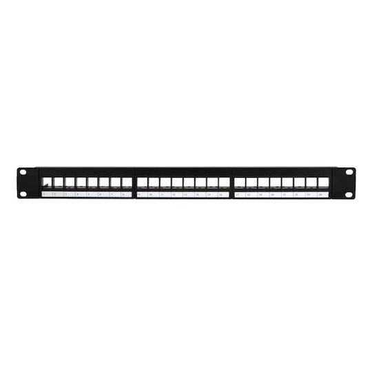LogiLink Κάλυμμα Πάνελ για Rack 1U 19" 24 Θυρών Μαύρο