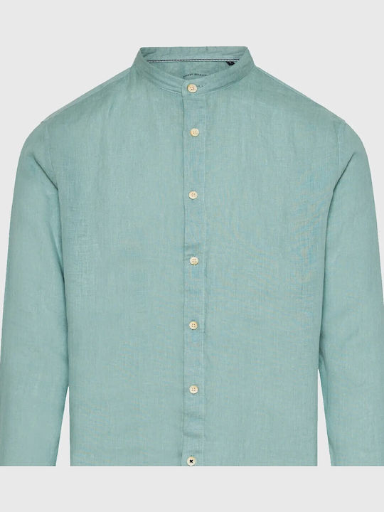 Long-sleeved Linen Shirt Sage Green