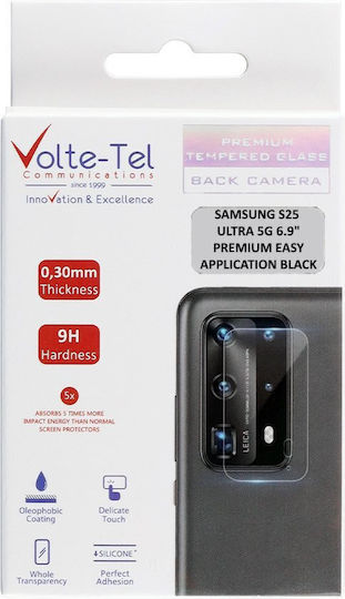 Volte-Tel Premium Easy Application Προστασία Κάμερας Tempered Glass Μαύρο για το Samsung S25 Ultra 5G