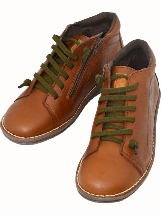 Leder Stiefeletten Damen Tabac Braun