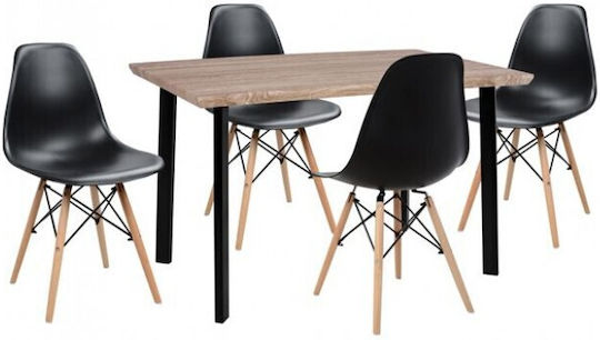 Sufragerie VEGAS 5buc Sonama / Negru 110x70buc