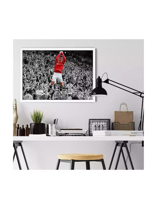 Poster Cristiano Ronaldo Sc032 21cm X 30cm White Wooden Frame