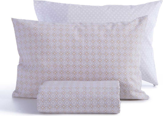 Nef-Nef Homeware Σετ Παπλωματοθήκη Βαμβακερή Υπέρδιπλη με 2 Μαξιλαροθήκες 240x230cm Module Grey