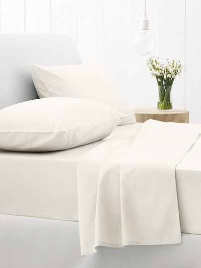 Sunshine Παπλωματοθήκη Βαμβακερή Μονή 170x250 Cotton Feelings 100 White