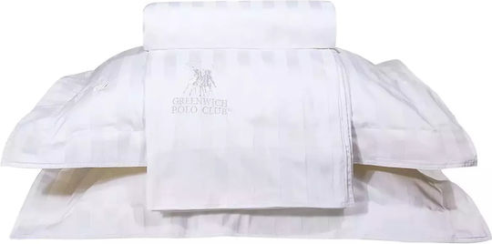 Greenwich Polo Club Duvet Cover Set Cotton Queen with 2 Pillowcases 220x240 White
