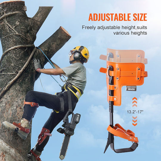 Vevor Tree Climbing Spikes Climbing Spurs Alloy Steel Arborist Equipment Orange