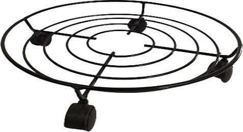 Pot Stand Metal Black with Wheels 31.5cmx31.5cmx10cmcm.