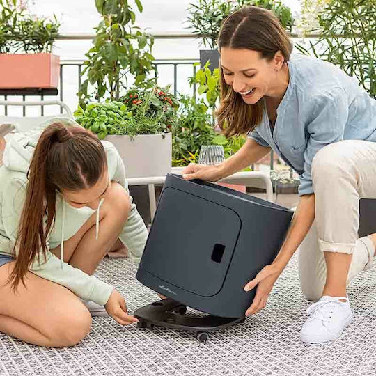 Lechuza Blumentopfständer Kunststoff Schwarz mit Rädern 31cmx31cmcm.