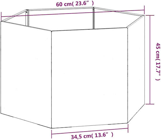 vidaXL Suport pentru ghiveci Metal Cupru 60bucx60bucx45buccm.