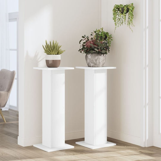 vidaXL Suporturi de plante Lemn Albe 30bucx30bucx80buccm. 2buc