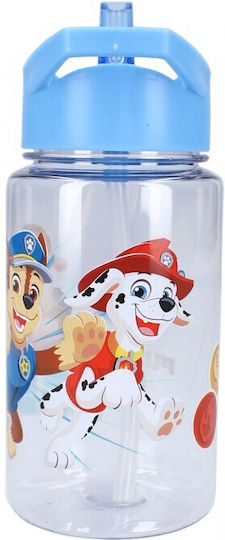 Paw Patrol Kinder Trinkflasche Paw Patrol Kunststoff mit Stroh Paw 450ml