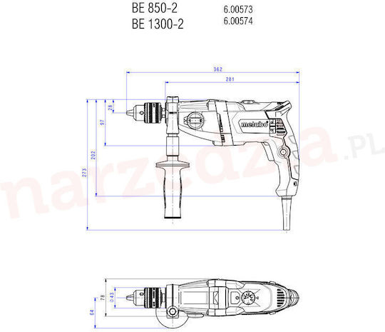 Metabo BEV 1300-2 Κρουστικό Δράπανο 1300W