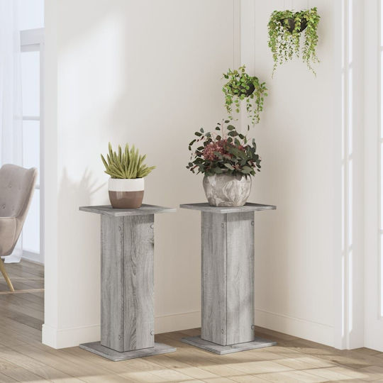 vidaXL Pflanzenständer Holz Grau 30cmx30cmx60cmcm. 2Stück