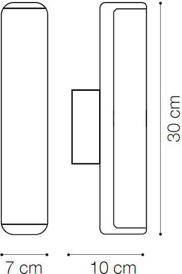 Ideal Lux Wall-Mounted Outdoor Light LED IP44 9.5W with Natural White Light 30x10x7εκ.