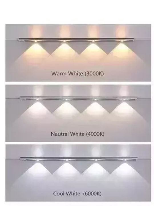 Fos me Επιτοίχια Εξωτερική Πλαφονιέρα LED 10W με Ρυθμιζόμενο Λευκό Φως Διπλής Δέσμης 100εκ.