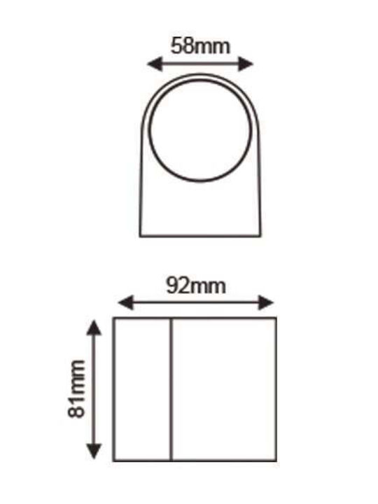 Aca Wall-Mounted Outdoor Spot Light GU10 IP65 Double Beam