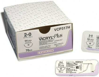 Ethicon Vicryl Absorbable Suture 2/0 Round Needle 26mm 75cm W9121