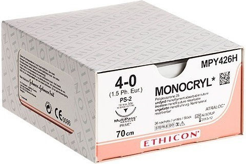 Ethicon Monocryl 4/0 Ράμματα Με βελόνα 19mm