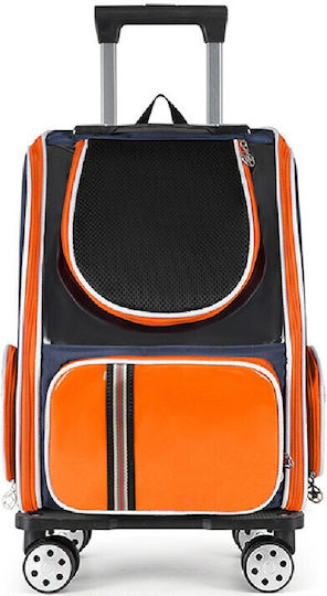 Dog Cat Carrying Bag Orange Details Trolley 33x24x27cm Ikaros 5213010786597