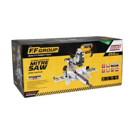 FFG SCMS 210 PLUS Miter Saw Electric Sliding with Power 1450W, Laser Guide & Cutting Disc Diameter 210mm