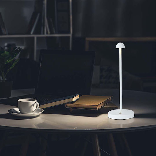 V-TAC Metallisches Tischlampen LED mit Weißem Hut und Basis